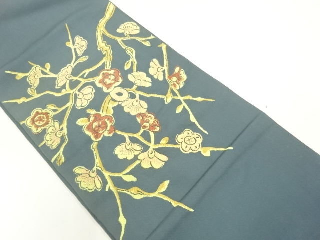 JAPANESE KIMONO / ANTIQUE FUKURO OBI / SILK / WOVEN UME